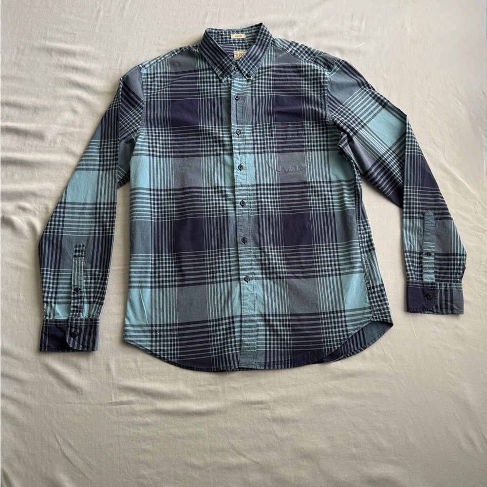 J.Crew Secret Wash Stretch Plaid Button-Down Shirt Men’s L Classic Fit